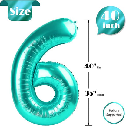 Nile Blue Number 6 Balloon 40 Inch - Image 5