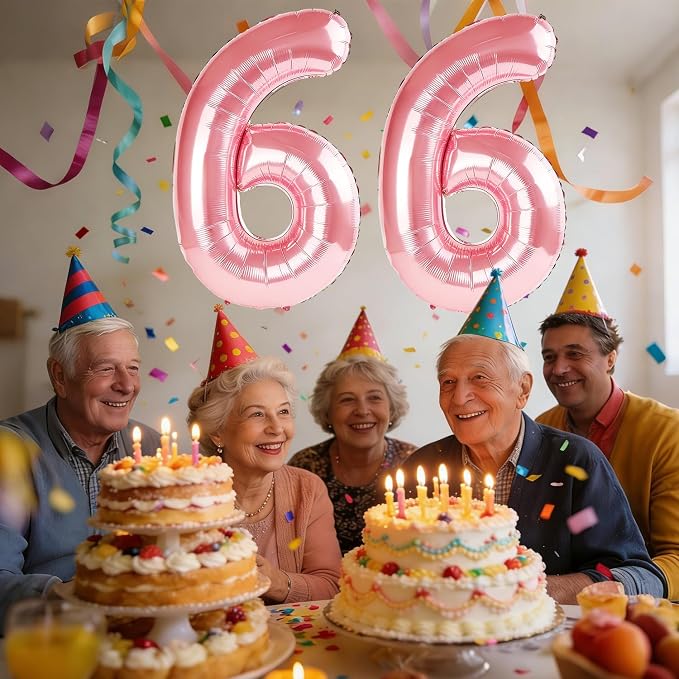 40 Inch Number 66 Balloons for 66th Birthday Party Decorations, 0-100 Jewelry - Image 2