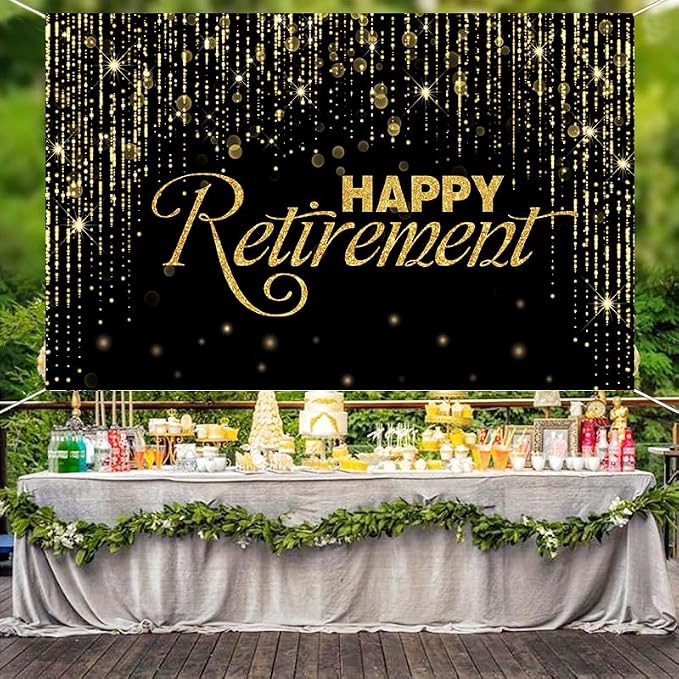 Happy Retirement Backdrop with 70.8"X43.3"，Large Happy Retirement Banner - Image 2