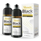 Black Hair Dye Shampoo 400ml- Pack 2-100% Grey Coverage in Minutes - Ammonia Free Hair Color Shampoo Gray Silver Hair- Instant Coloring At Home Gift for Her for Him