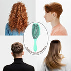 Curly Defining Brush, 1-Pack Vented Hair Brushes Blow Dry and Wet Detangling Curly Styling Hair Brush (Light Green)