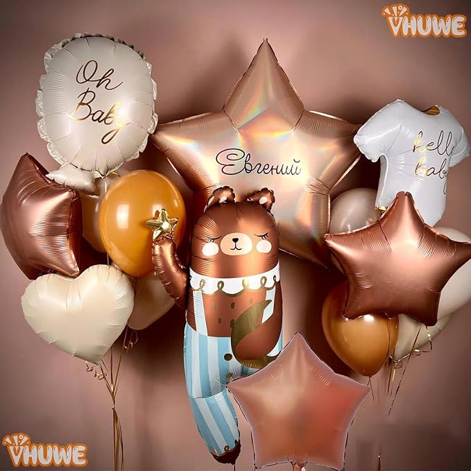 Chocolate Brown Star Balloons 18 Inch - Image 2
