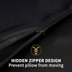 ZIMASILK 100% Pure Mulberry Silk Pillowcase for Hair and Skin Health,Soft and Smooth,Both Sides Premium Grade 6A Silk,600 Thread Count,with Hidden Zipper,1pc (King 20''x36'',Black)