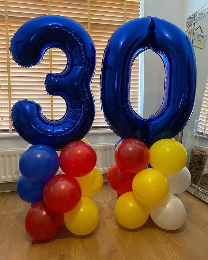 40 Inch Navy Blue 30 Number Balloons Giant Jumbo Huge 30 Foil Mylar Helium - Image 3