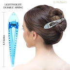 RC ROCHE 6 Pcs Duck Bill Alligator Hair Clips for Women Sectioning Flat Claw Long Thick Hair Inner Teeth Curved Styling Jaw Strong Secure Grip Salon, Medium Transparent