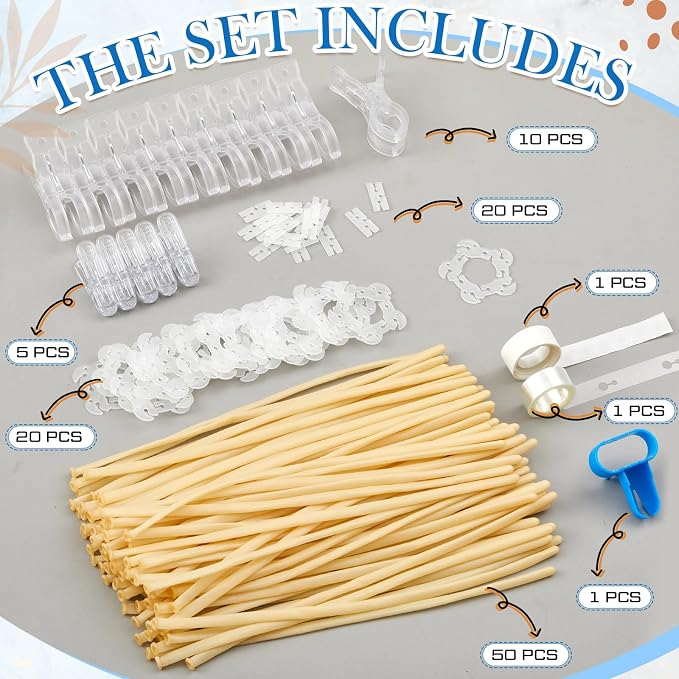 108 Pcs Balloon Arch Kit, 10 Clear 3.5 Inch Clips, 50 Clear 260 Balloons | - Image 2