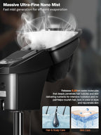 VARONXE Hair Steamer for Deep Conditioning, Steamer for Black Hair Treatment, Nano Hydration Machine for Hair, Skin and Scalp, Micro Mist Standing Hair Processor for Salon&Home