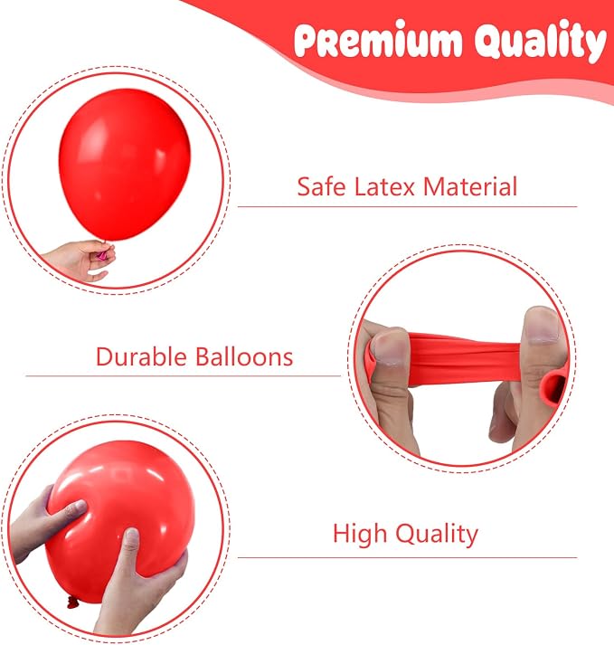 Red Yellow Blue Pink Balloons, for Birthday Baby Shower Colorful Theme Circus - Image 3