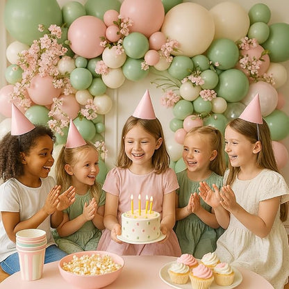Sage Green Pink Balloon Arch kit - Image 7