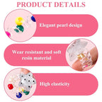 4PCS Star Heart Spiral Hair Ties with Beads, 2 Colors Star Heart Bead Phone Cord Ponytail Holders for Women, Elegant Rubber Hair Coils, Stylish Hair Accessories for Party, Daily Use