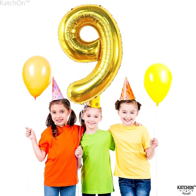 KatchOn Gold Number 9 Balloon 40 Inch, Foil 9 Birthday Balloon | 9th Birthday - Image 8