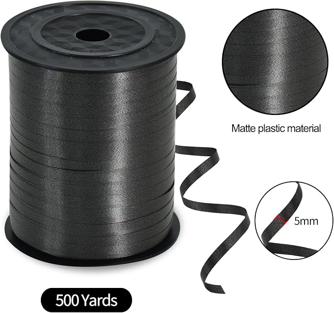 TONIFUL 500 Yards Black Curling Ribbon Balloon String Gift Wrapping Decor | - Image 2