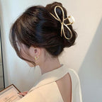 Bow Hair Claw Clips Gold Metal Hair Clips Strong Hold Nonslip Hair Jaw Clips for Thin Thick Hair Stylish Hair Accessories for Women Girls