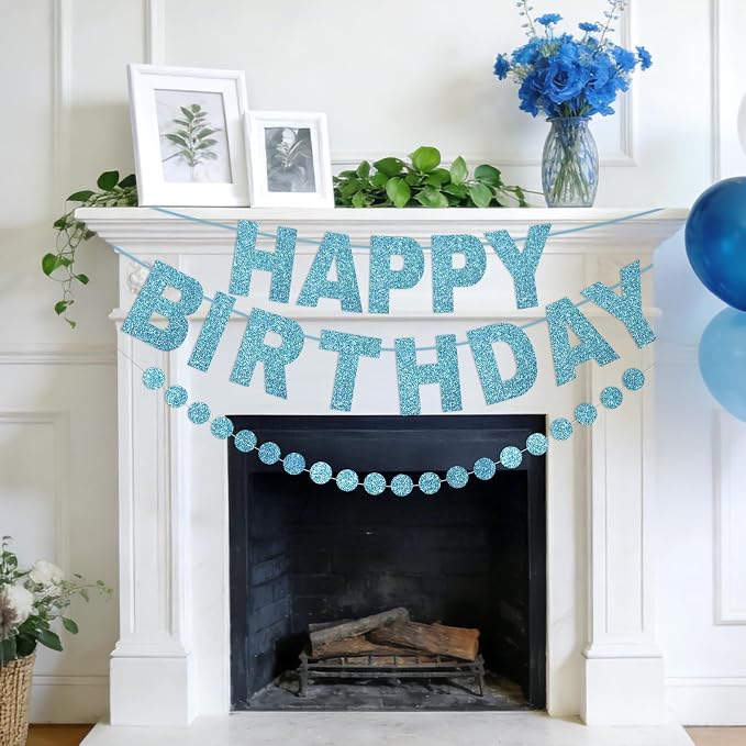 Alynta Happy Birthday Banner Pre-Strung Glitter Birthday Party Decorations | NO - Image 6