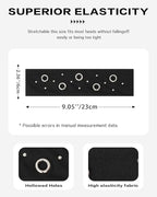 Grommet Headband for Women, Black Round Studs 23cm Hollow Out Elastic Hair Band, Eyelets Punk Grunge Stylish Hairband