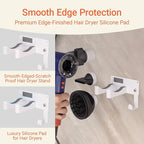Hair Dryer Holder, Hair Dryer Holder Wall Mounted Self Adhesive Hairdryer Holder forDyson Aluminum Blow Dryer Holder Wall Mounted Black Hairdryer Hanger for Bathroom White CHOCHOYAH