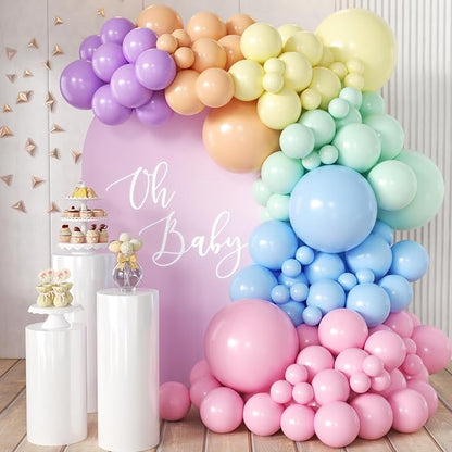 MEBAY Pastel Rainbow Balloon Arch Garland Kit by MEBAY