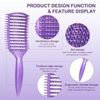 Curly Hair Brush & Curl Defining Brush – Easily Detangles Knots with Less Pulling – Styles Wet or Dry Hair, Tames Frizz for All Curl Types (Claret)