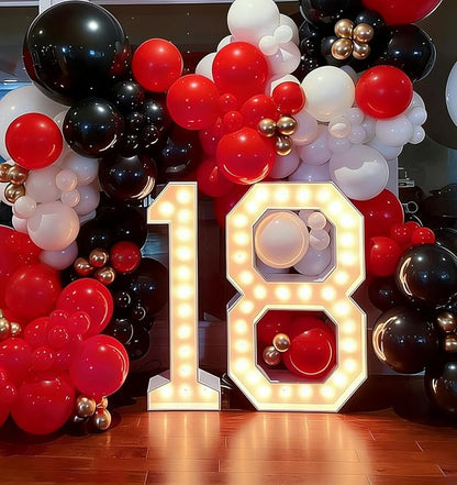 Red and Black Latex Balloons, Casino Party, Race Car Party, Graduation - Image 3