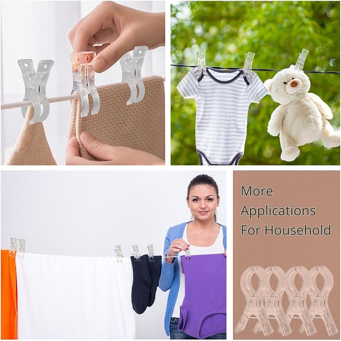 Miliocry 20 Pack Large Balloon Arch Clips Plastic Transparent Backdrop Spring - Image 6