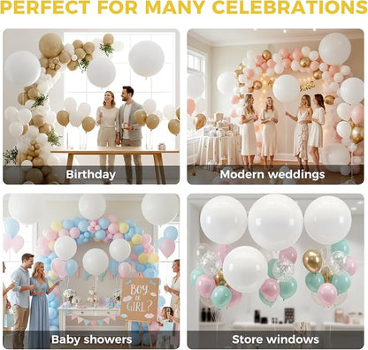 LovesTown 18 Inch White Large Balloons, Wedding Baby Shower Anniversary - Image 5