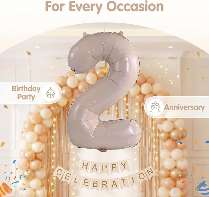 YPSelected 32 Inch Large Foil Helium Number Balloon Birthday Wedding Party 0-9 - Image 4