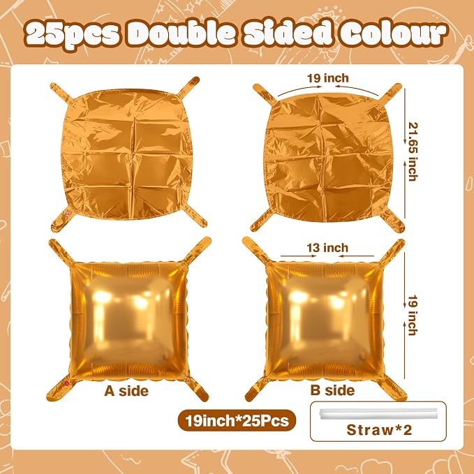 NISOCY 25PCS Brown Square Foil Balloons Wall Backdrop Tunnel Arch Kit | Balloons - Image 2
