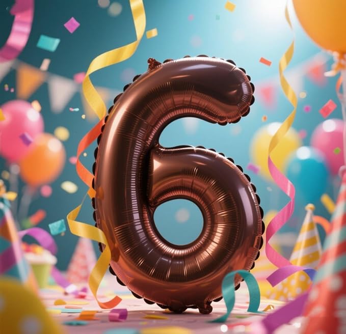 6 Balloon 40 inch Brown Number Balloons - Image 2