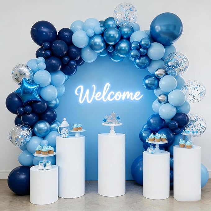 50pcs Metallic Blue Balloons, 12inch Chrome Blue Latex Helium Balloons | - Image 6