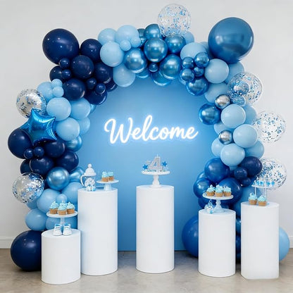 50pcs Metallic Blue Balloons, 12inch Chrome Blue Latex Helium Balloons | - Image 6