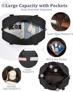 Gym Bag Womens,Travel Duffel Carry on Bag Sport Tote Bag Weekend Overnight Bag