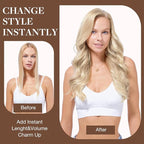 GOO GOO Clip in Hair Extensions Real Human Hair, Remy Human Hair Extensions Clip ins for Women, Natural Human Hair, 12inch 85g 7Pcs, 17/22/60 Balayage Ash Blonde to Golden Blonde and Platinum Blonde