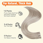 Full Shine Soft Remy PU Hair Extension Ash Blonde Highlight Blonde 18P613 Invisible Tape in Hair Extensions Human Hair Versatile As Tape in 18Inch 20PCS 50G for Women Wedding