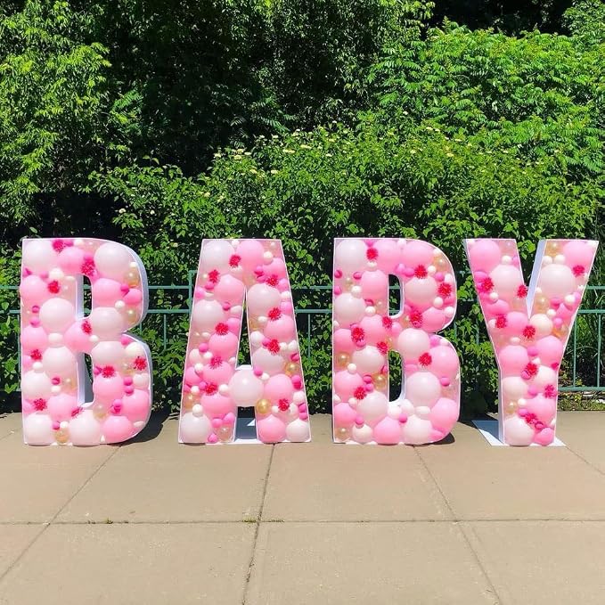 Marquee Letters 3FT Tall Mosaic Balloon Frame Pre-Cut Foam Board Letter V | - Image 6