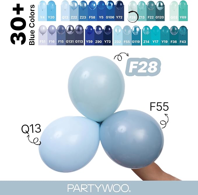 PartyWoo Dusty Blue Balloons 152pcs Different Sizes of 18 12 10 5 Inch Light - Image 4