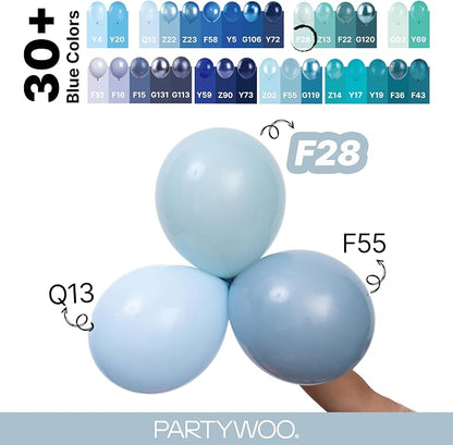 PartyWoo Dusty Blue Balloons 152pcs Different Sizes of 18 12 10 5 Inch Light - Image 4