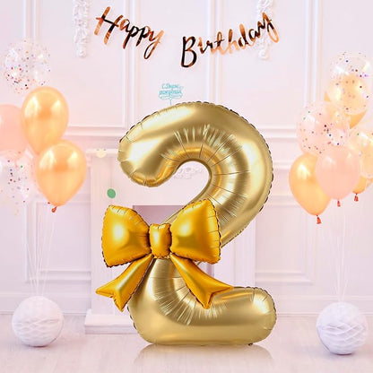 40 Inch Number 2 Balloon with Bow, Coquette Aesthetic Foil Balloon - Image 7