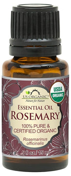 US Organic 100% Pure Rosemary Essential Oil, USDA Certified Organic 100% Pure, Steam Distilled, for Hair Growth, Scalp, Face, Skin, and Aromatherapy (Size Variations Available) (15 ml)