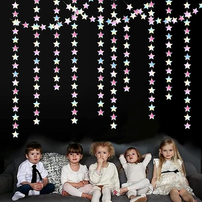Iridescent Disco-Holographic Party-Decorations Christmas Garland - 62ft Twinkle - Image 4