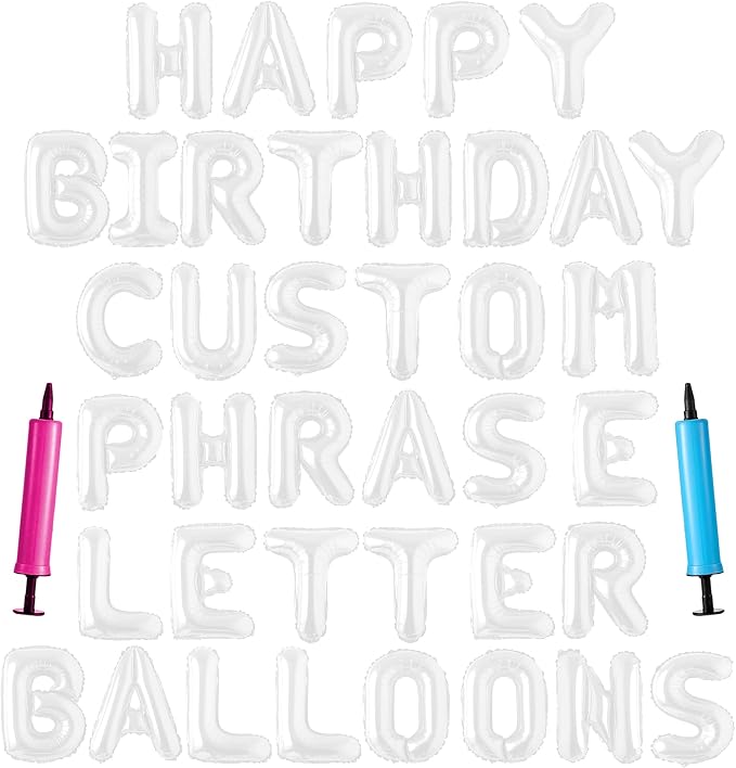 Happy Birthday Balloon Banner Custom Phrase Balloons letter 16 inch by LIOZEOKUN