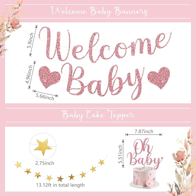 Amandir Rose Gold Baby Shower Decorations - Image 3