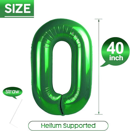 0 Balloon - Green Birthday Number Balloons, 40 Inch Decorations Men Women | - Image 5