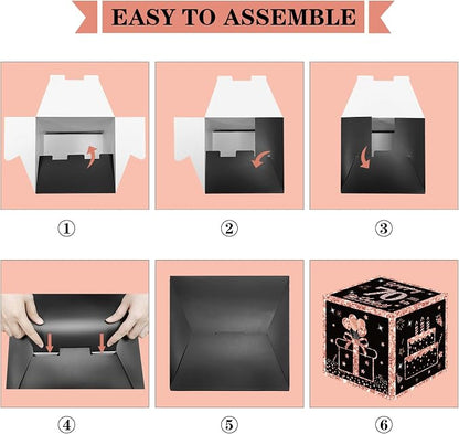 Eiurteao 3pcs Rose Gold 70th Birthday Decorations Boxes - Image 6
