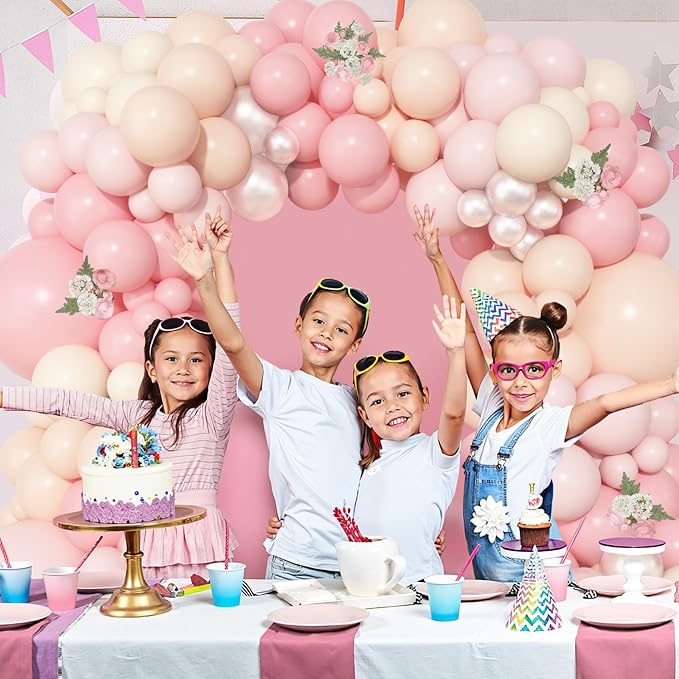 157Pcs Pink Balloons Arch Garland Kit Different Size | Light Pastle Pink Ivory - Image 6