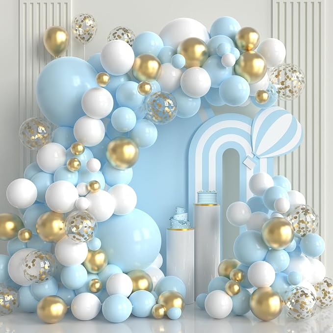 Blue and White Gold Balloons by YMSZ