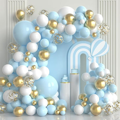 Blue and White Gold Balloons by YMSZ
