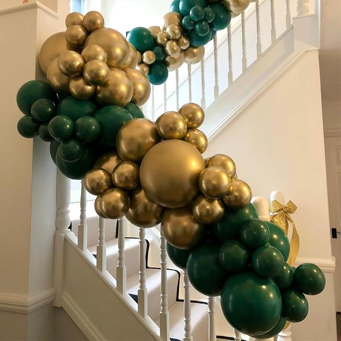 YMSZ Green and Gold Balloons Arch Kit, Different Size, - Image 5