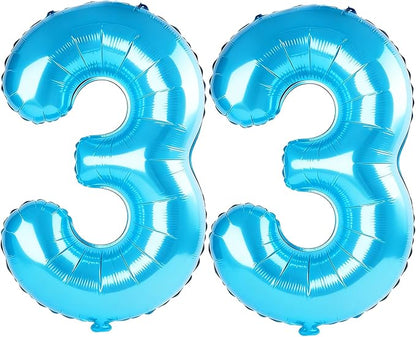 40 Inch Number 33 Balloons for 33rd Birthday Party Decorations, 0-100 Jewelry by FOBELEC