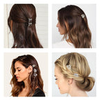 16Pcs Mini Metal Hair Claw Clips for Women, Gold Silver Small Bangs Claw Clips for Long Thin Hair, Tiny Cute Flower Barrettes(Silver)