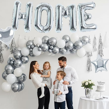 TONIFUL 40 Inch Large Silver Letter HOME Foil Balloons Alphabet Balloons | - Image 3